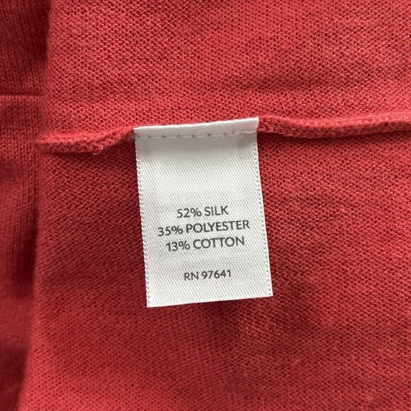 J.Jill Womens Silk Blend Tunic Top Size Medium Red Boat Neck - Picture 8 of 9